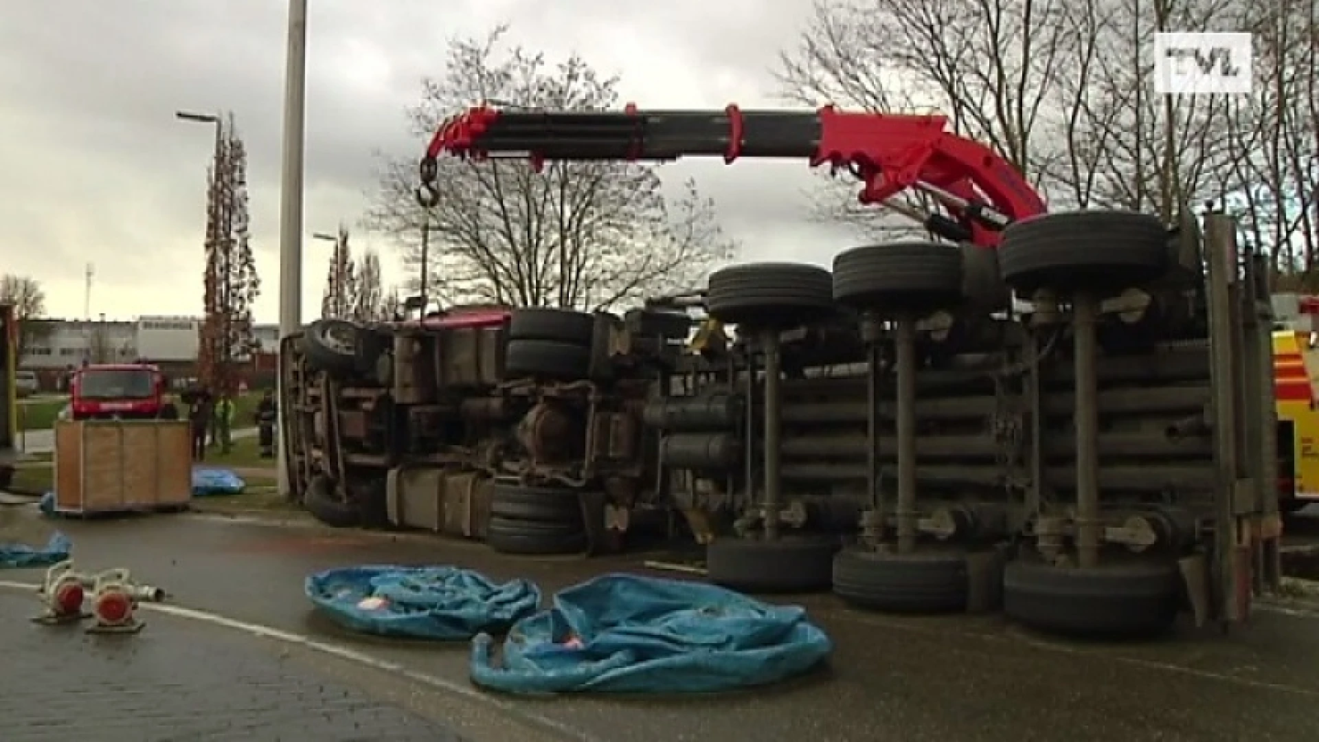 Tankwagen gekanteld in Genk