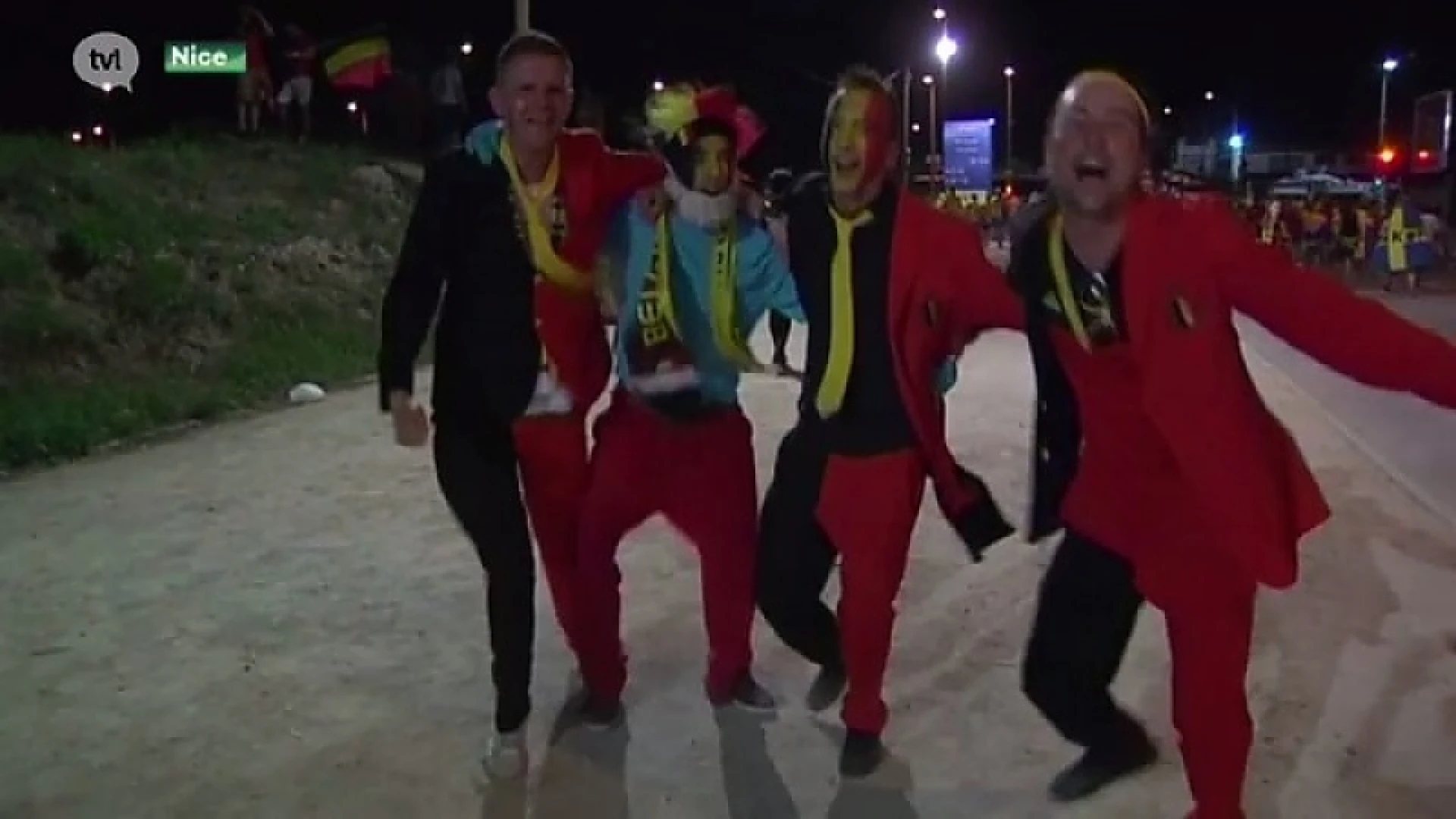 Belgische supporters vieren feest in Nice
