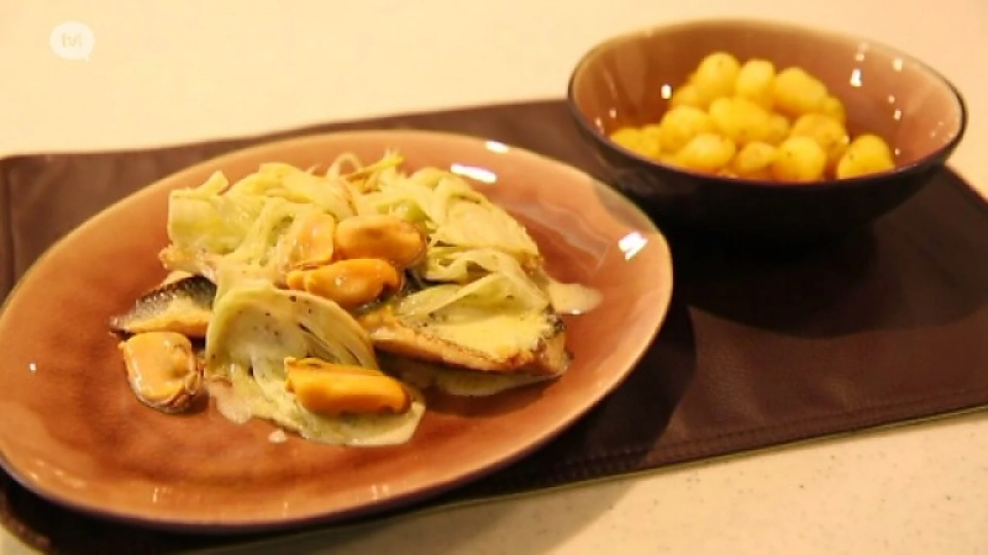 Zeebaarsfilet met Zeeuwse mosseltjes, zeekraal en venkel