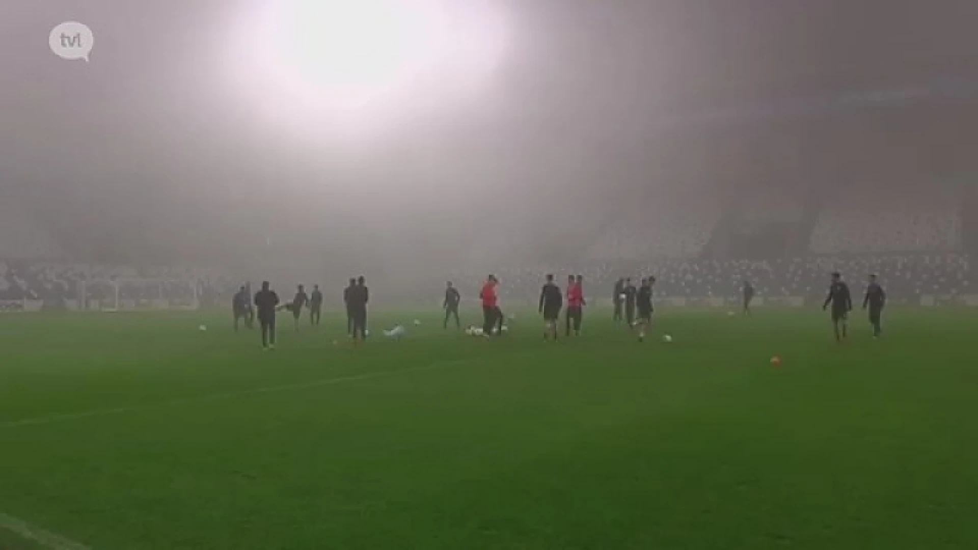Wedstrijd Racing Genk waarschijnlijk uitgesteld naar morgen door dikke mist