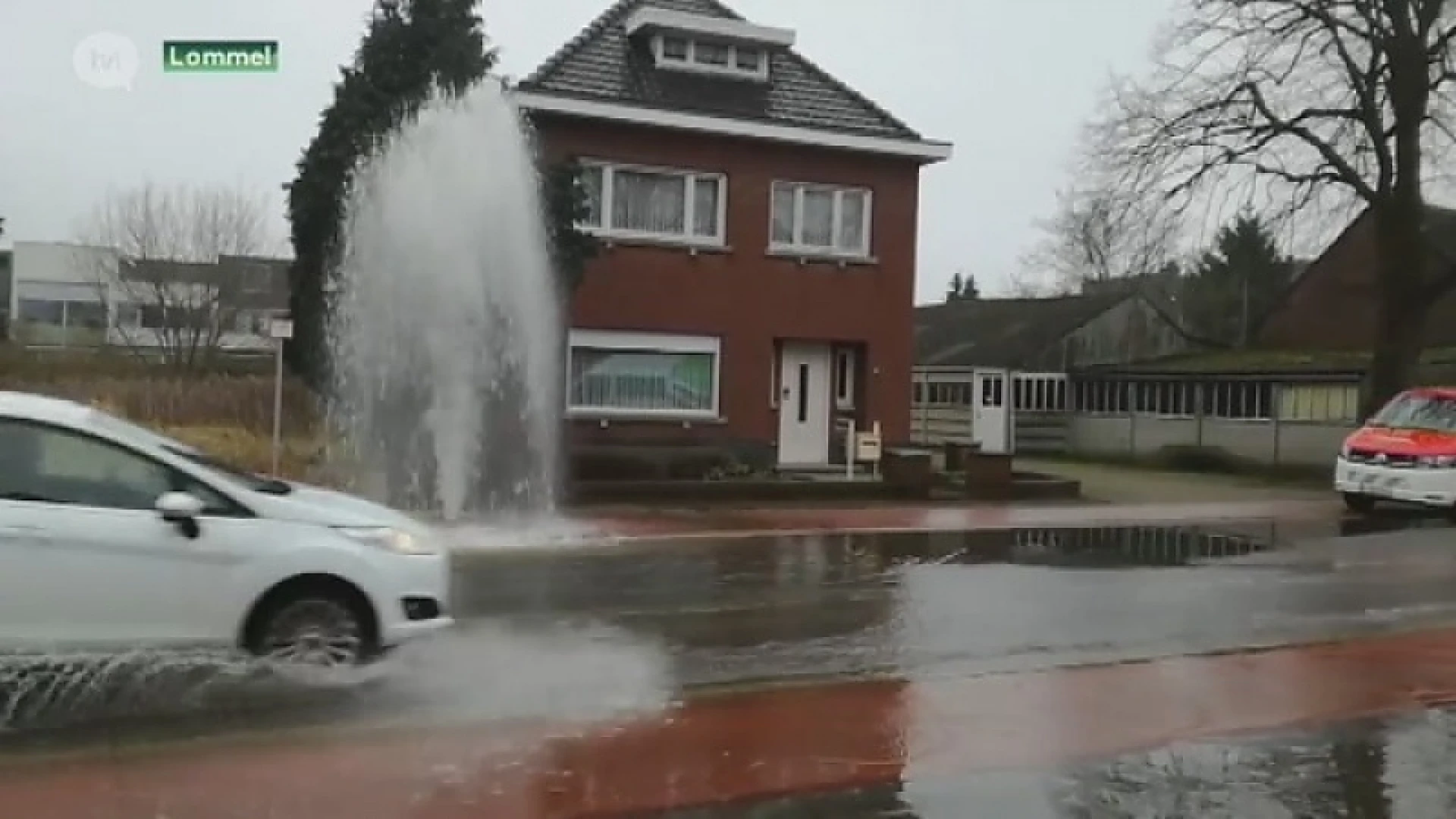 Test van watermaatschappij loopt fout en zet straat blank in Lommel