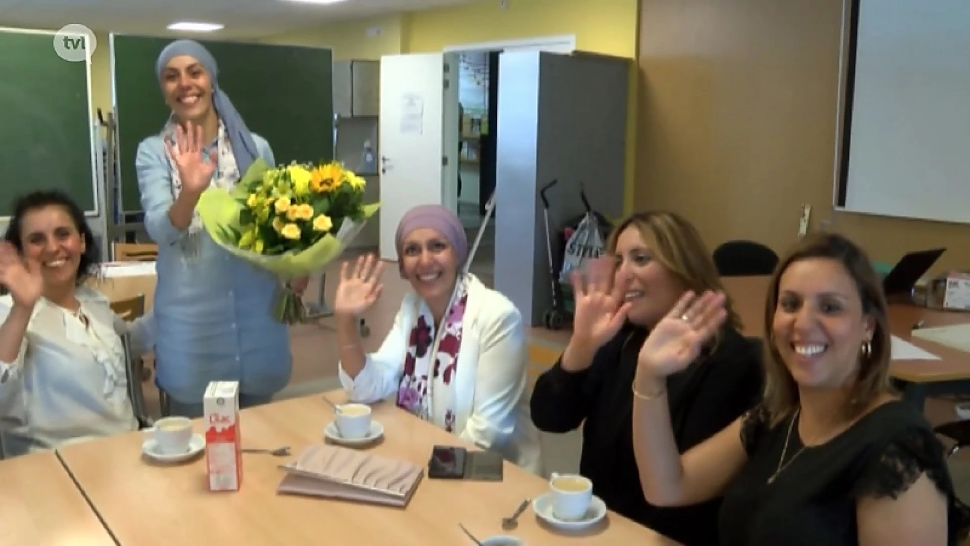 Bloemenverrassing voor Fatiha Azrour