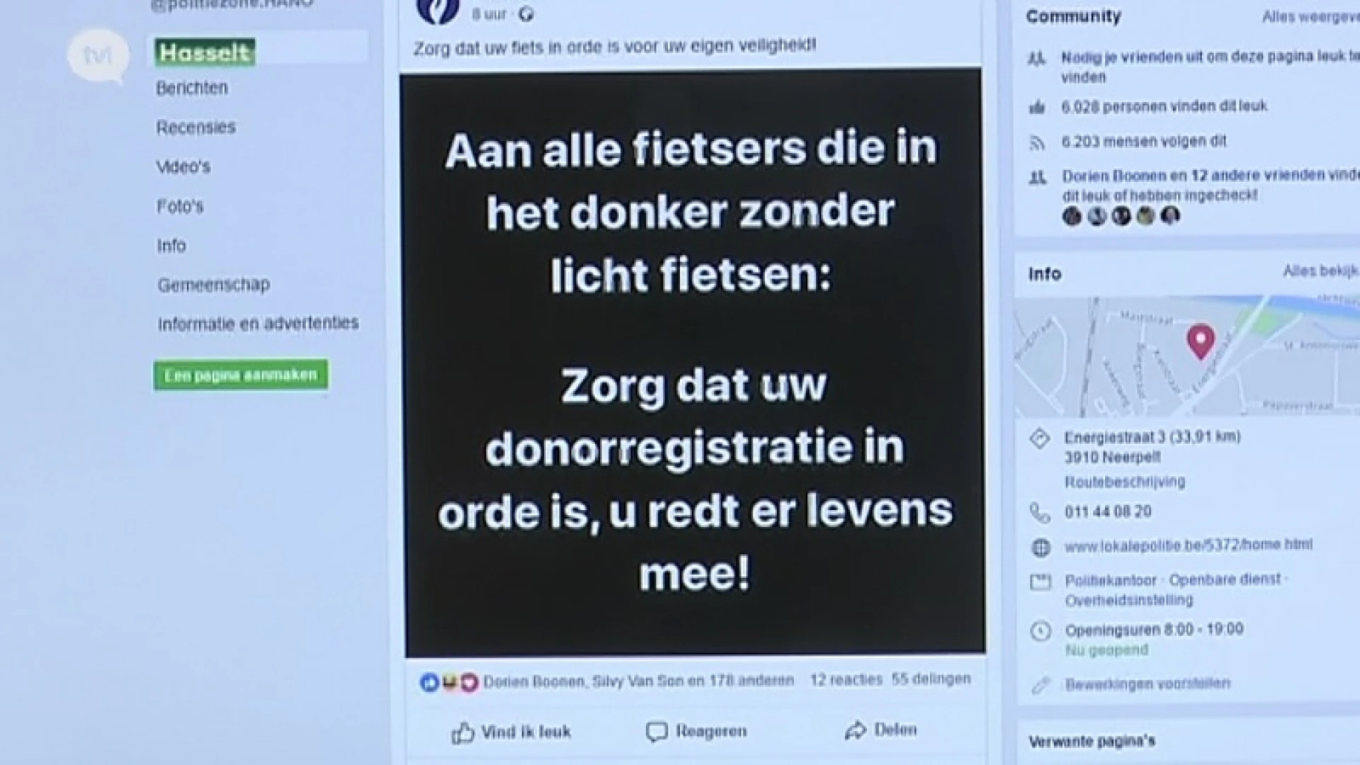 Noord-Limburgse politiezones choqueren met Facebookpost over fietsverlichting