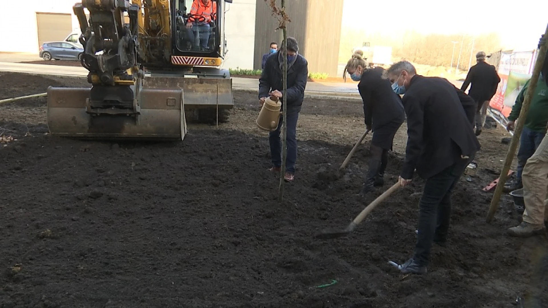 Afscheidsboom van ere-gouverneur Herman Reynders geplant aan gebouw Mediahuis
