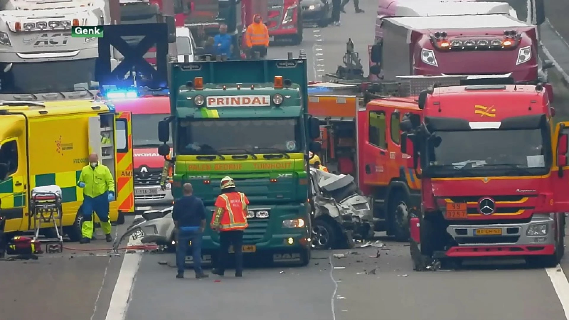 E314  lange tijd afgesloten na zwaar ongeval in Genk