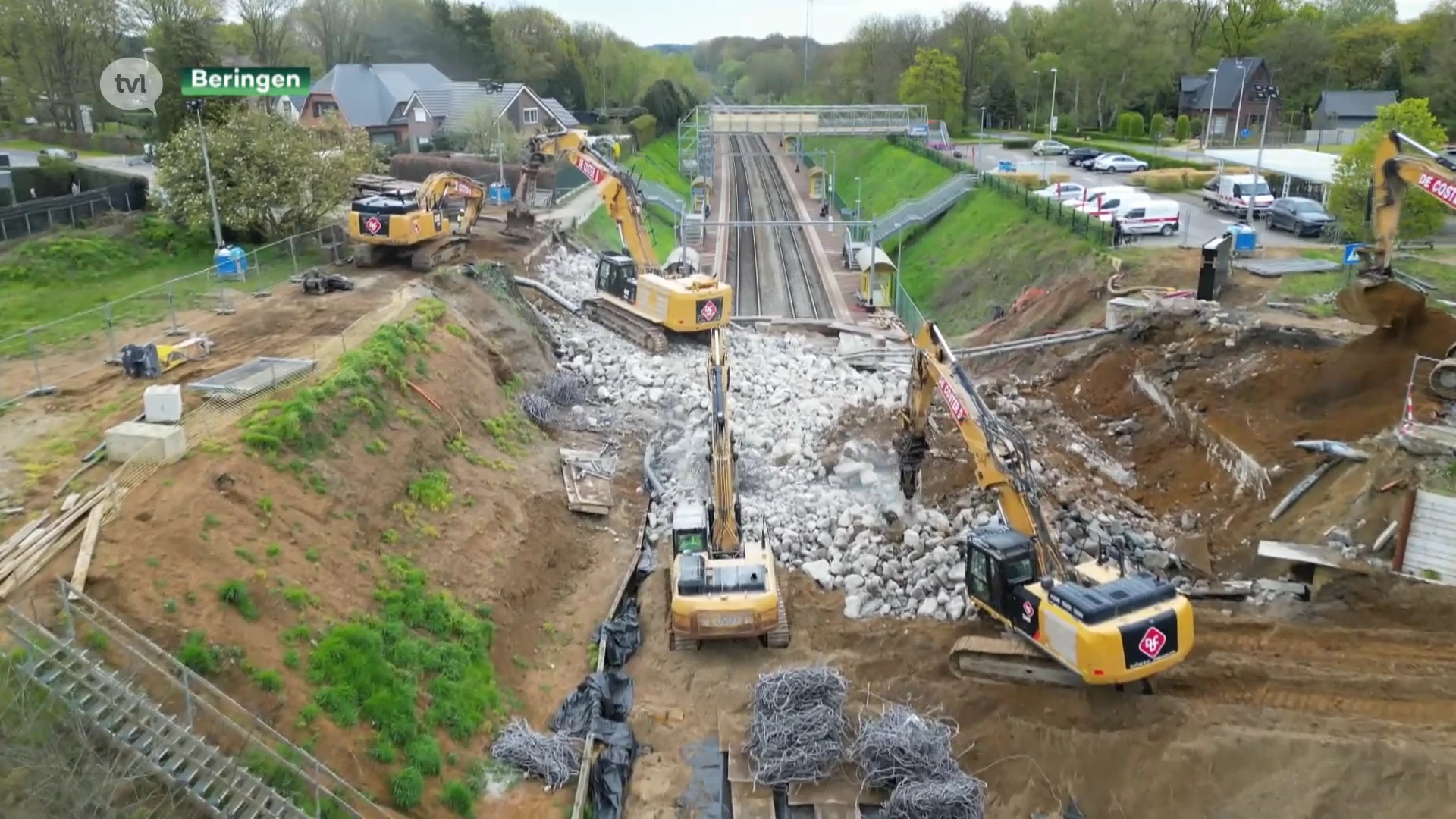 Spectaculaire beelden van afbraak brug in Beringen