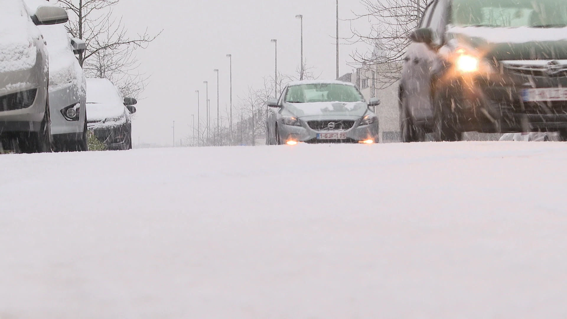 Opgelet voor gladde wegen door sneeuwval
