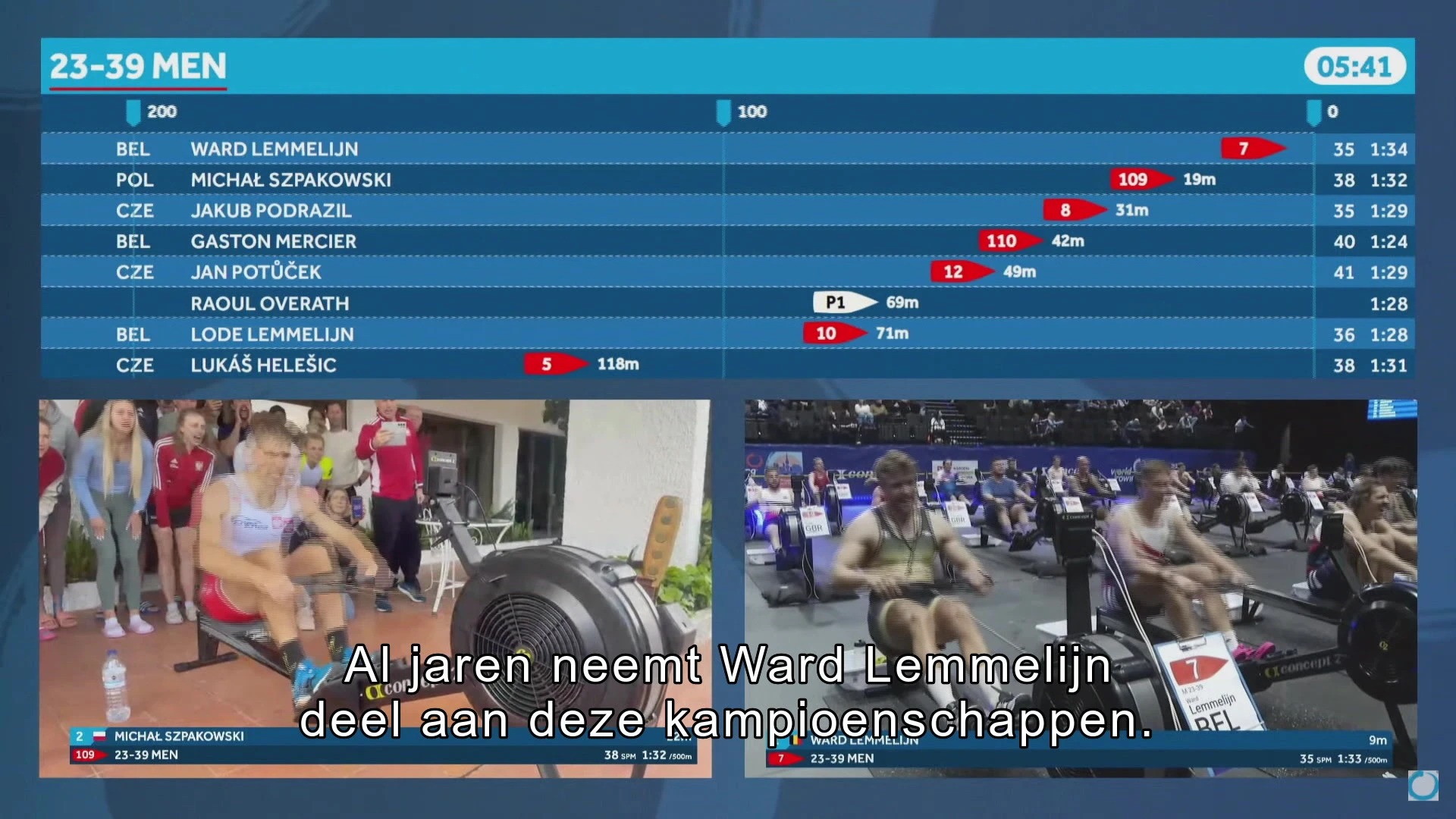 Ward Lemmelijn wereldkampioen op WK Indoor roeien