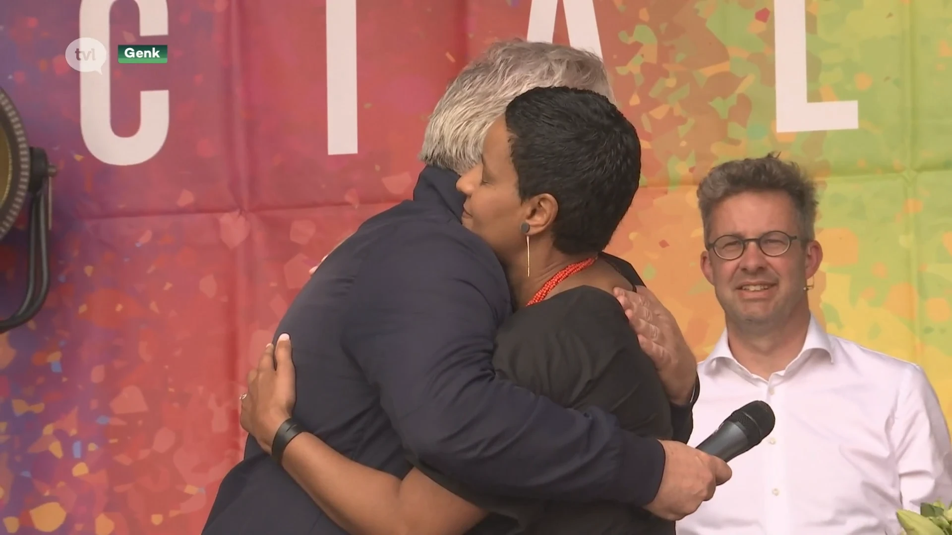 Meryame Kitir krijgt emotioneel afscheid op podium C-Mine tijdens 1 meiviering