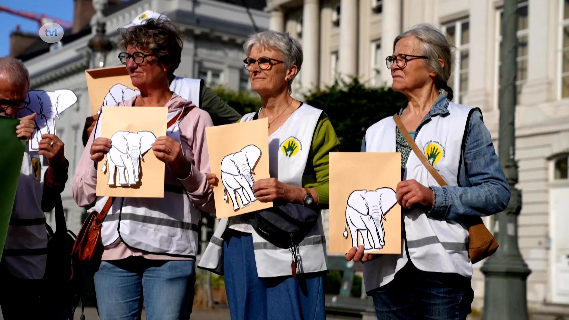 Grootouders voor klimaat vragen met olifanten aandacht voor klimaatbeleid