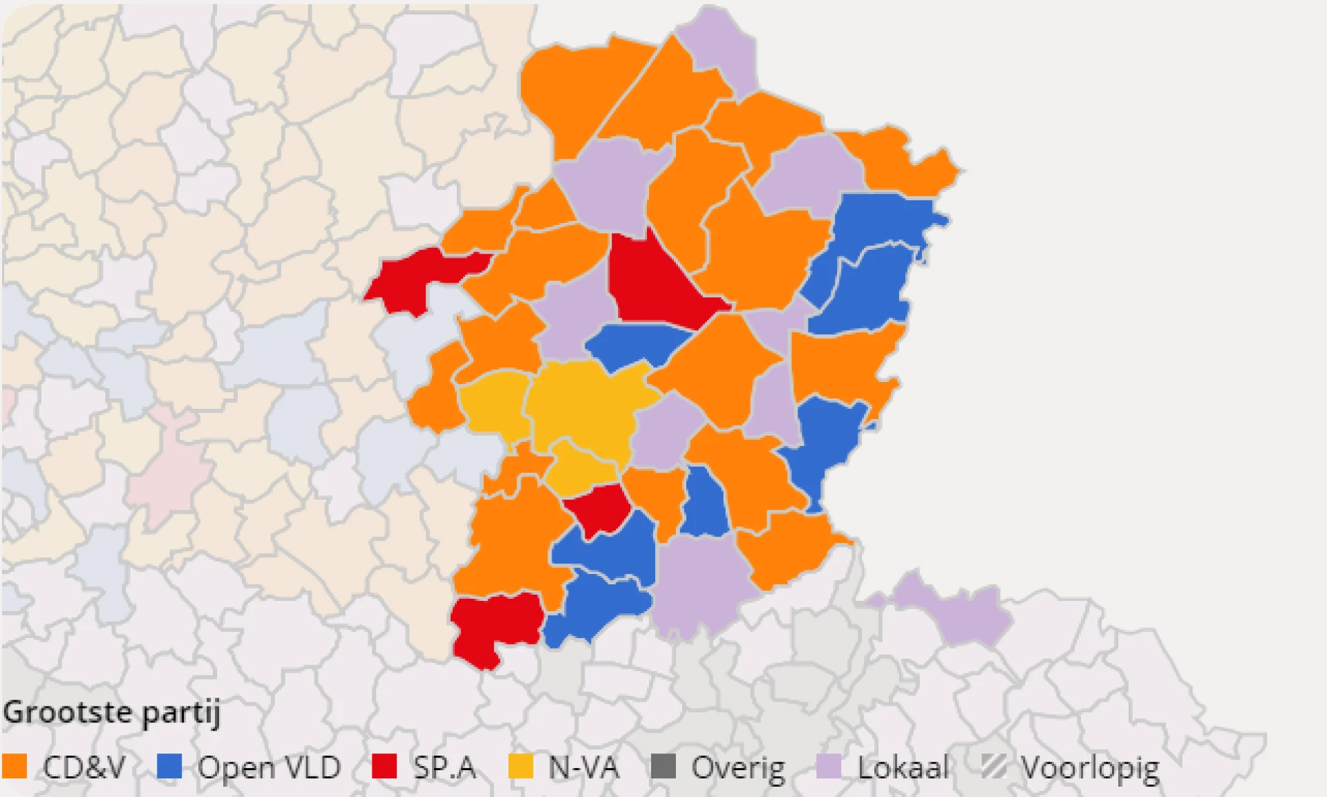 KAART: zo werd er gestemd in uw gemeente