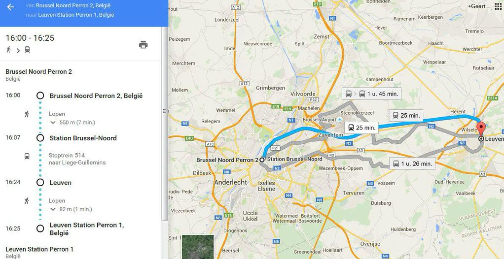 NMBS werkt nu ook samen met Google Maps