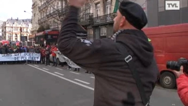 Vakbonden houden grote manifestatie in Brussel