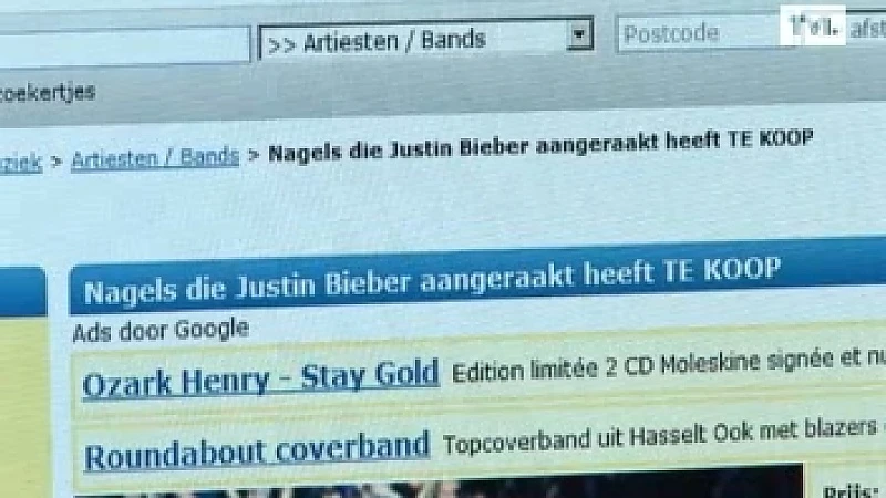 Limburgse fan verkoopt vingernagels aangeraakt door Bieber