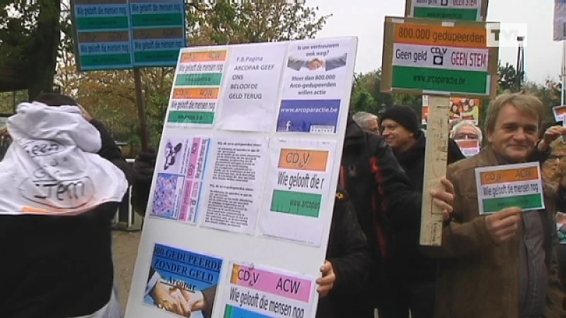 Arco gedupeerden protesteren in Lommel