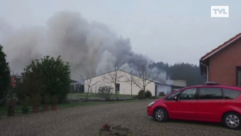 Zware brand legt loods in Zutendaal in de as
