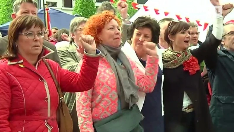 SP.A militanten vieren 1 mei in Tessenderlo