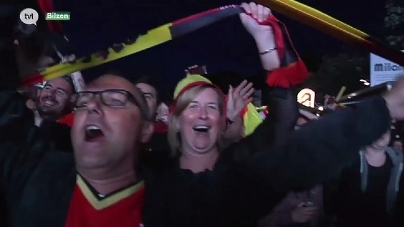 Uitzinnige vreugde in Bilzen na Hongarije - België