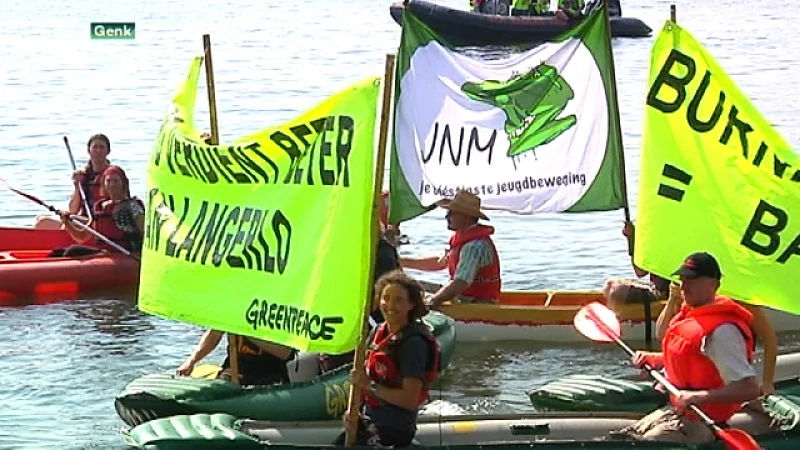 Greenpeace protesteert tegen biomassacentrale Langerlo