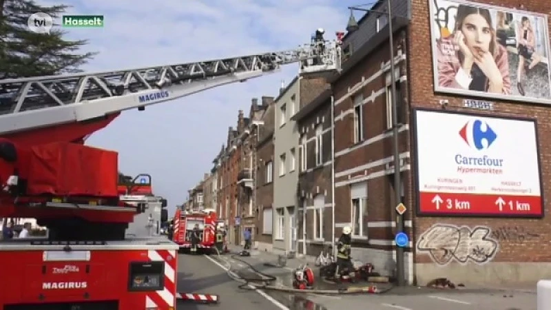 Hevige brand in woning op Kuringersteensweg in Hasselt