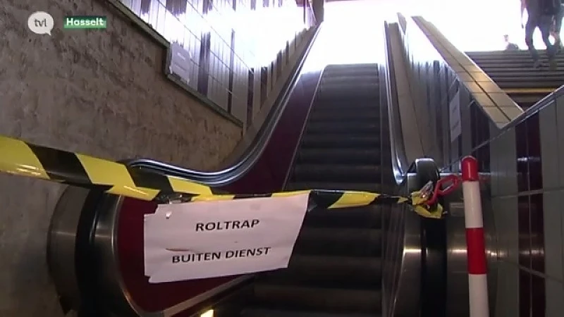 Roltrappen station Hasselt nu bijna dagelijks opnieuw in panne