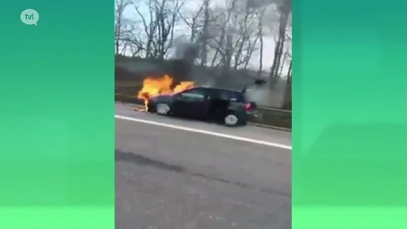 Brandende wagen zorgt voor file op E314