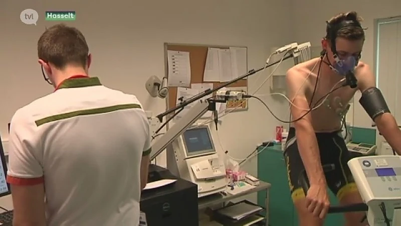 Quinten Hermans legt medische testen af in Jessa Ziekenhuis voor wetenschappelijk programma rond topsporters