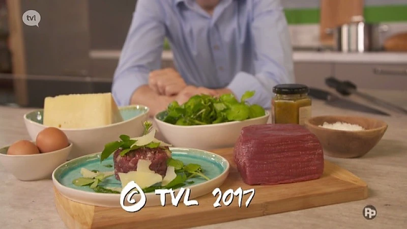 JO afl 11 Tartaar van haspengouw beef, gerookte paling en waterkers