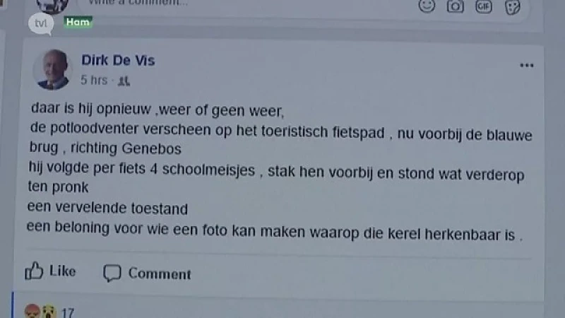 Burgemeester looft beloning uit voor foto van exhibitionist die gemeente Ham teisert
