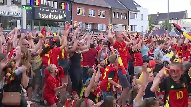 Supporters van de hel naar de hemel tijdens België - Japan