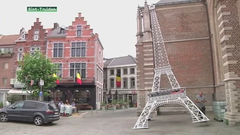 Hellende Eiffeltoren gespot in Sint-Truiden
