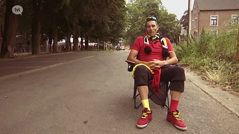 Wielrenner David Boucher uit Gingelom is een Fransman die supportert in zwart, geel en rood