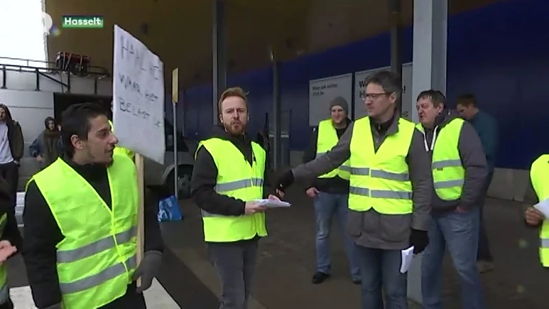 "Tijd voor verandering!": Gele Hesjes voeren actie aan Ikea in Hasselt