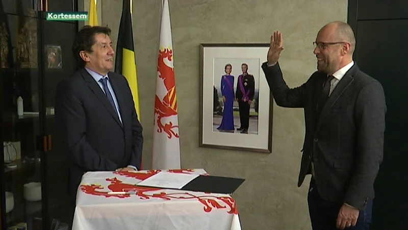 Kortessem: Tom Thijssen legt als laatste Limburgse burgemeester eed af.