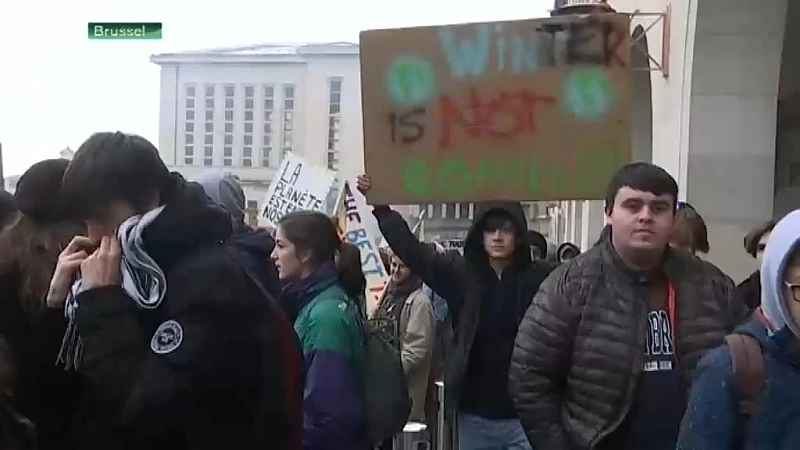 Limburgse leerlingen lopen mee in derde klimaatmars in Brussel