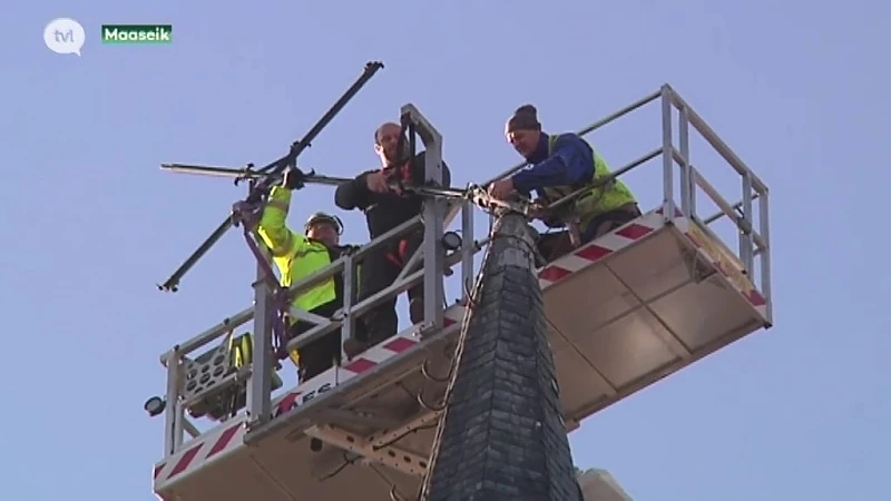 Gevaarlijke kerkhaan van toren gehaald in Opoeteren