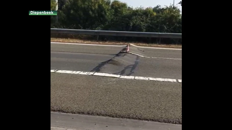 Wegdek E313 komt omhoog door hitte ter hoogte van Diepenbeek