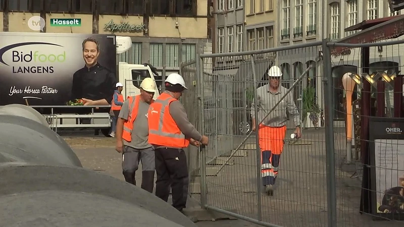 Grote Markt in Hasselt helemaal opgebroken