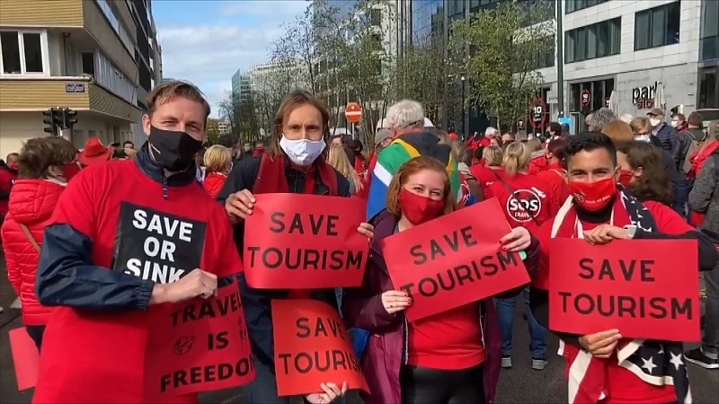 Reissector voert actie in Brussel om perspectief te eisen