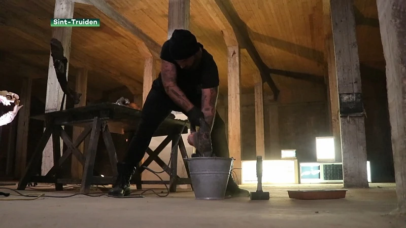 Tom Herck verwerkt botten van dinosaurus in kunstwerk
