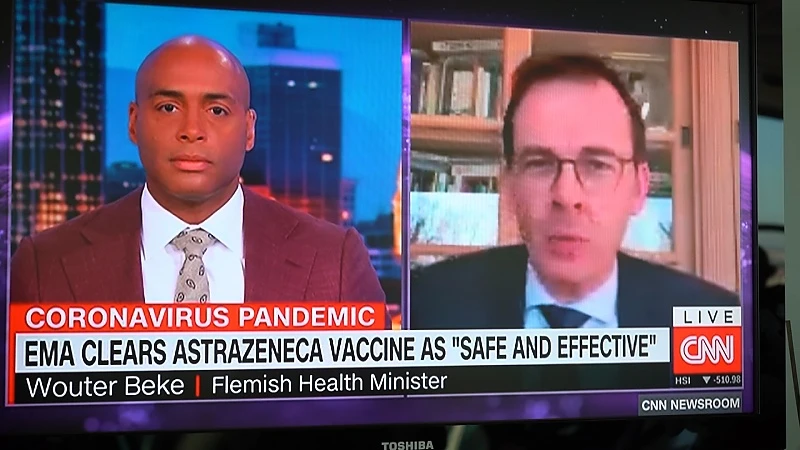 Vlaams minister Wouter Beke verdedigt beleid van AstraZeneca op CNN