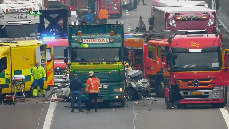 E314  lange tijd afgesloten na zwaar ongeval in Genk