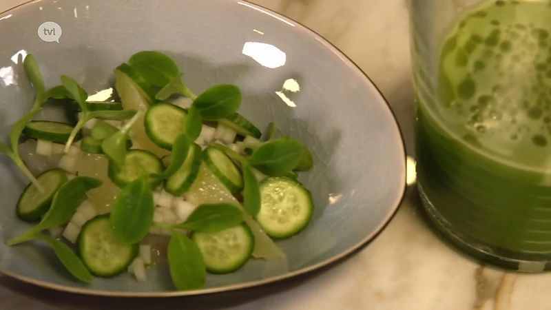 Rauwe lagoustine, citrus en komkommer