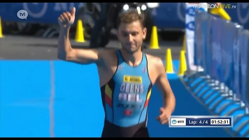 Medaille-kandidaat Jelle Geens tweede in de triathlon van Yokohama