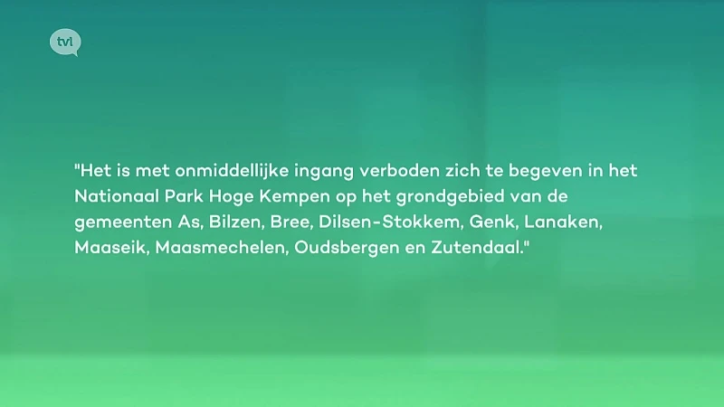 Gouverneur sluit Nationaal Park Hoge Kempen