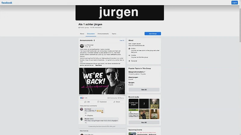 Facebook verwijdert steungroep voor Jürgen Conings