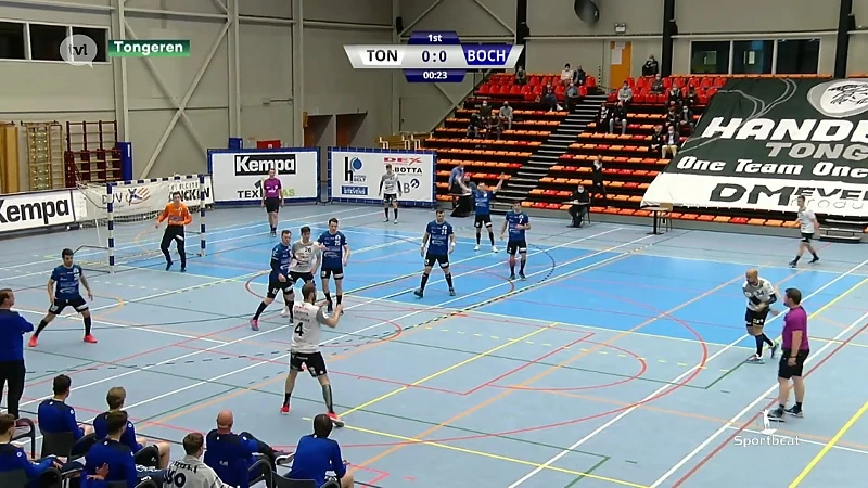 Spanning in de halve finales van het handbal
