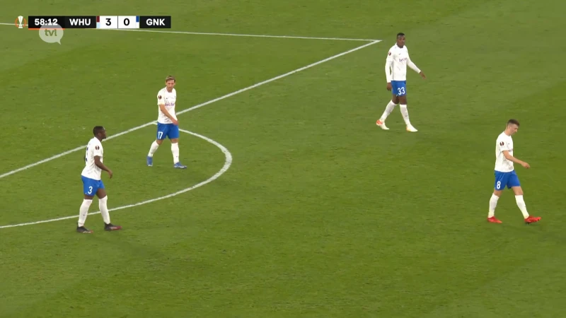 Racing Genk zakt door het ijs tegen West Ham United
