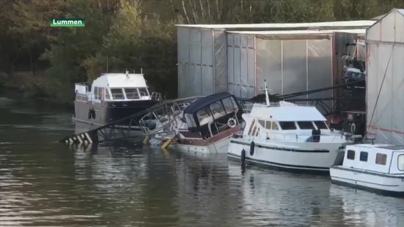Kraan crasht op boot in Lummen