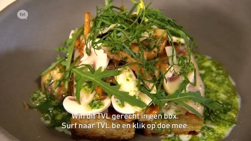 Wilde bospaddestoelen - gerookte paling - karnemelk/rucola - brioche brood